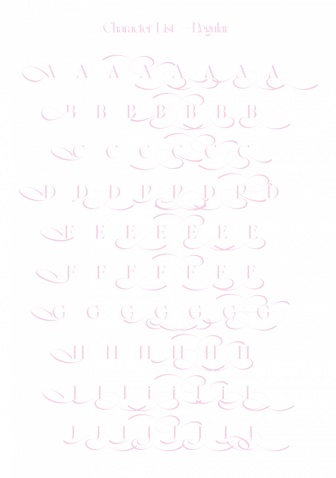 nympha font specimen glyphs