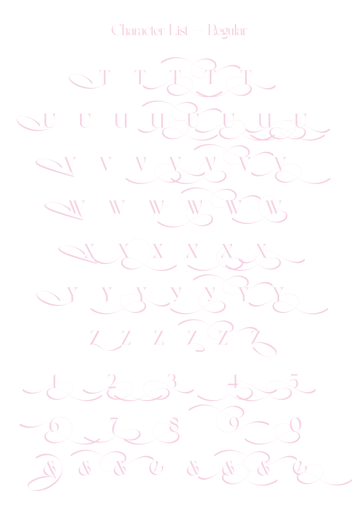 nympha font specimen glyphs